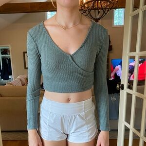 Olive Green Long Sleeve Top